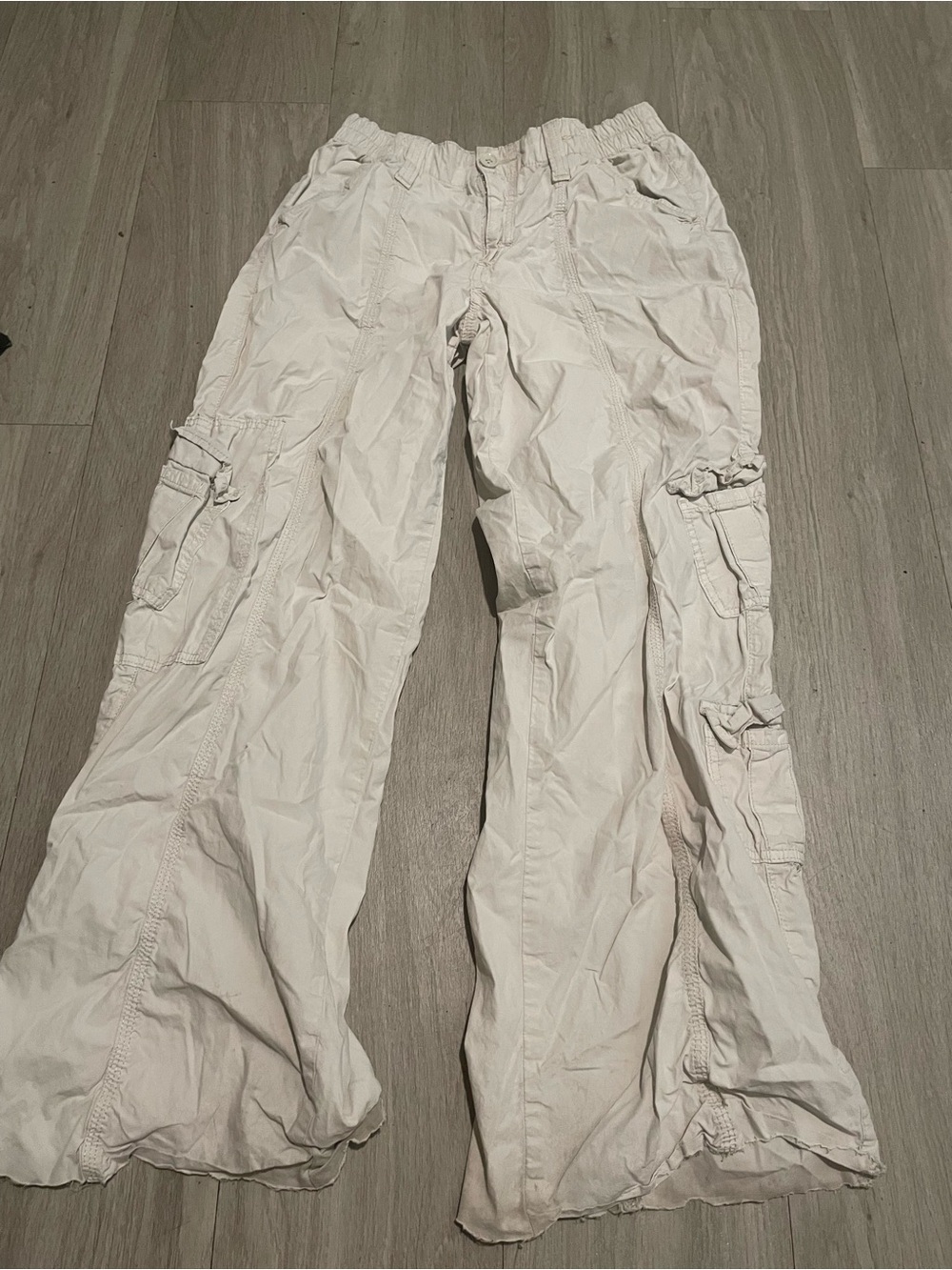 BDG White Wide-Leg Cargo Pants